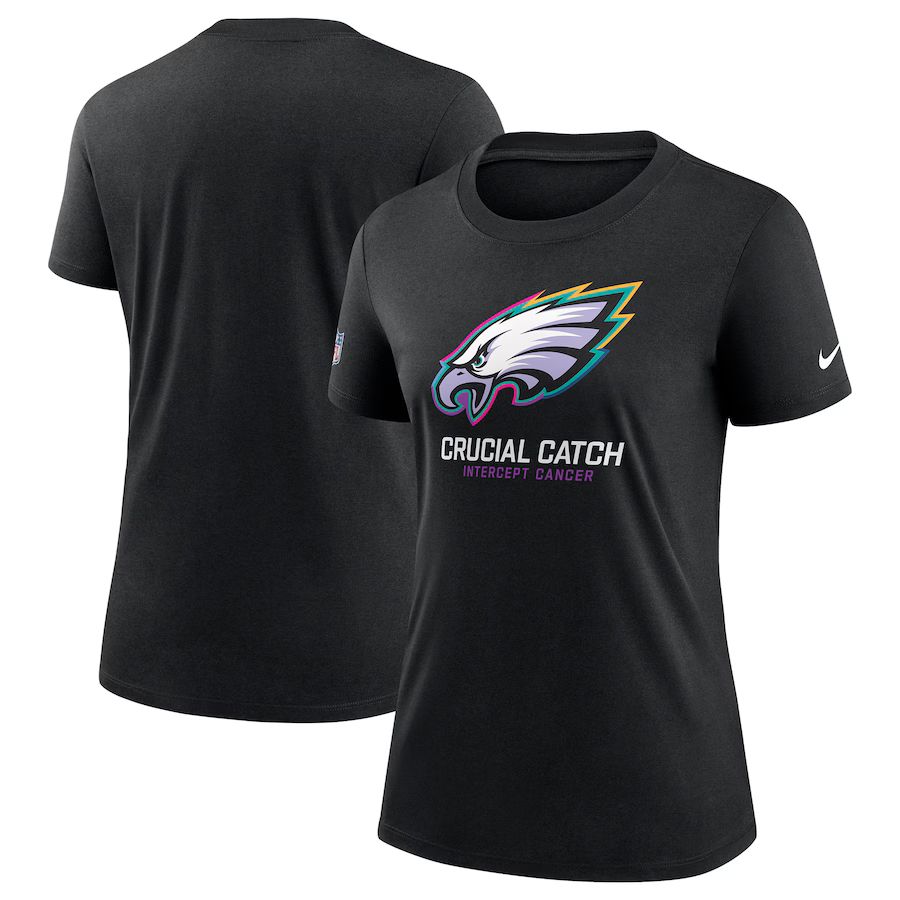 Women Philadelphia Eagles 2024 Nike NFL black T shirts->nfl t-shirts->Sports Accessory
